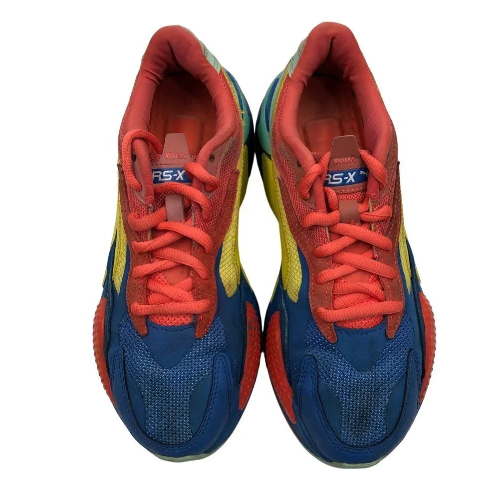 Puma RS-X3 Puzzle Palace Blue 372357-10 Orange/Blue/Yellow SIZE 7C‎